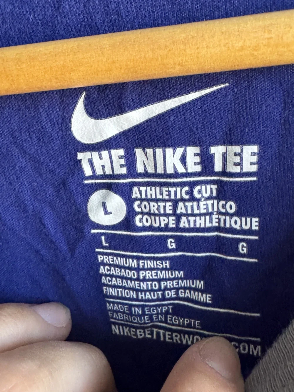 Nike Men's Blue Athletic Cut Tank Top Size Large, 100% Cotton, Very Good